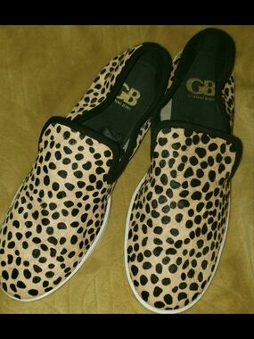 Gianni Bini Leopard Print Slip-On Loafers - Black & Tan